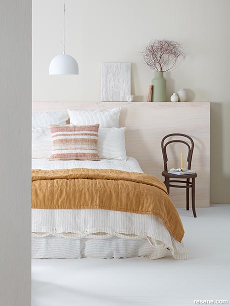 A pale and soothing bedroom