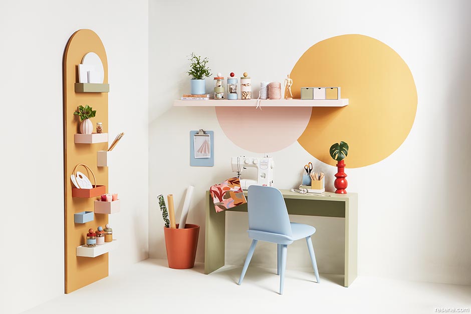 Adding shapes and colour to your home office