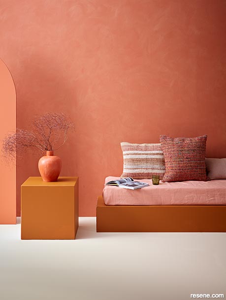 A sunset orange lounge