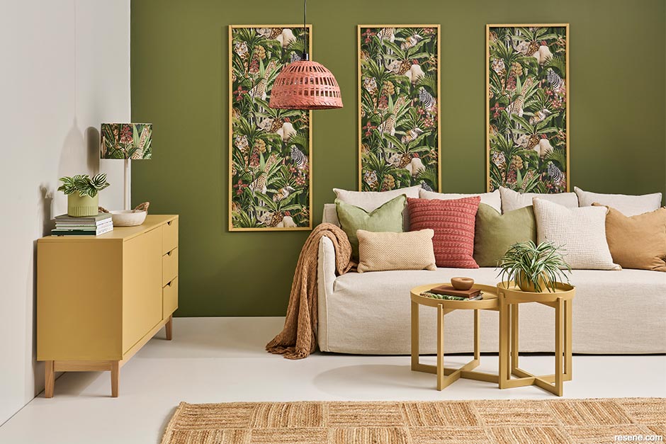 Innovative use of wallpaper - jungle oasis