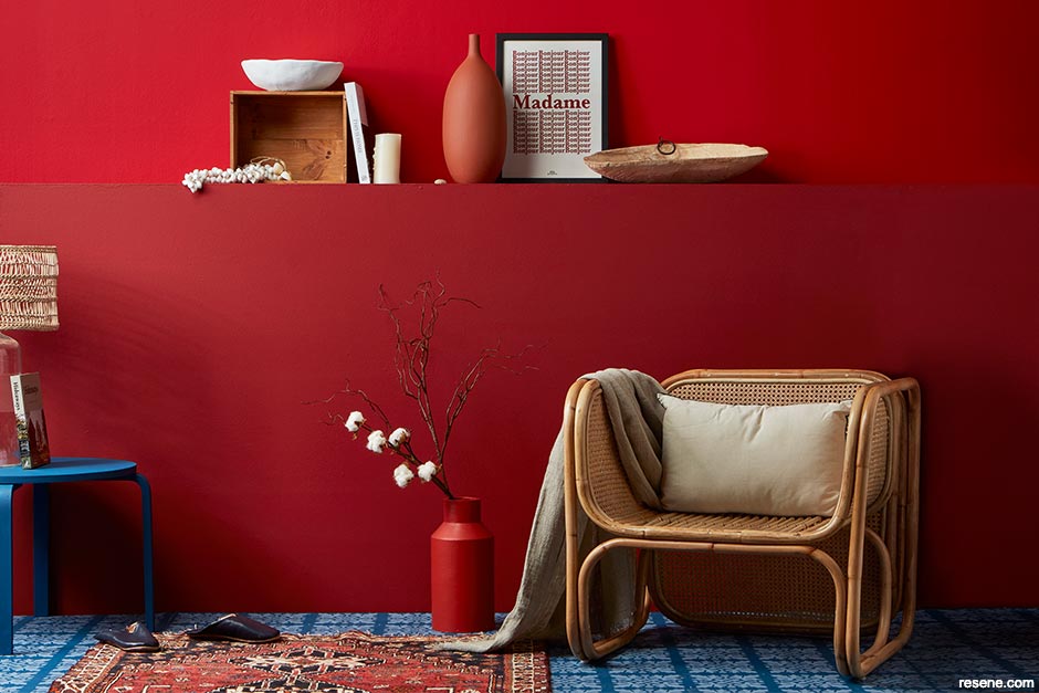 A cheerful and uplifting red interior