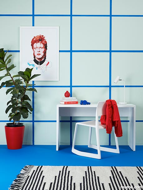 Paint a grid on the walls of your home office