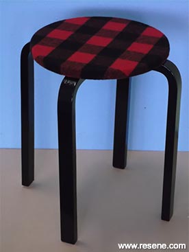 Turn a wooden stool into a funky piece of furniture