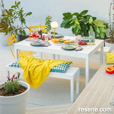 Paint and decorate your outside dining space