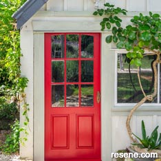 Painting a red door
