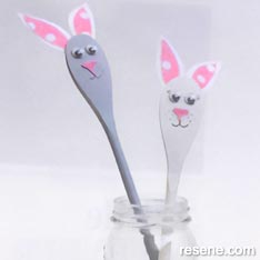 Bunny spoon puppets
