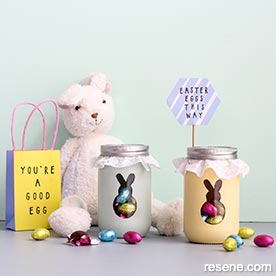 Paint easter bunny jars for your easter treats