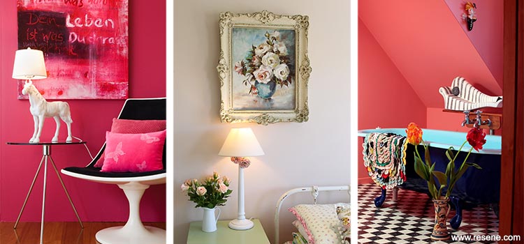 Pink and white walls