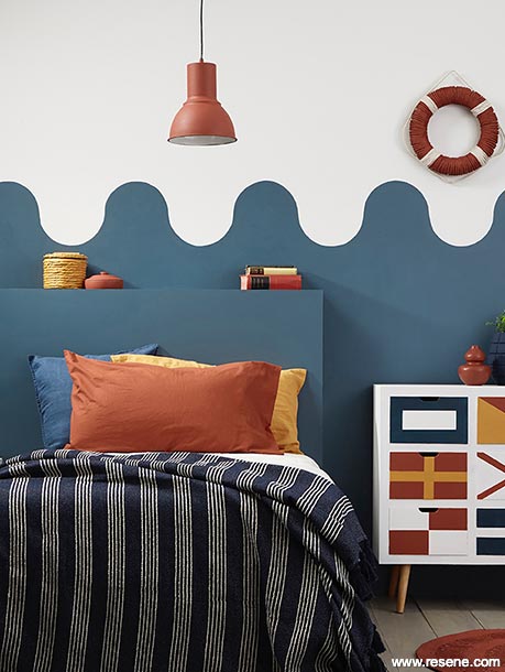 Painting a wavy mural in Resene Explorer for a nautical room