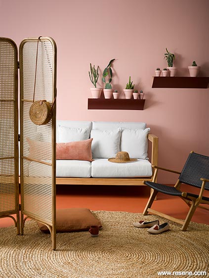 Pink and terracotta lounge