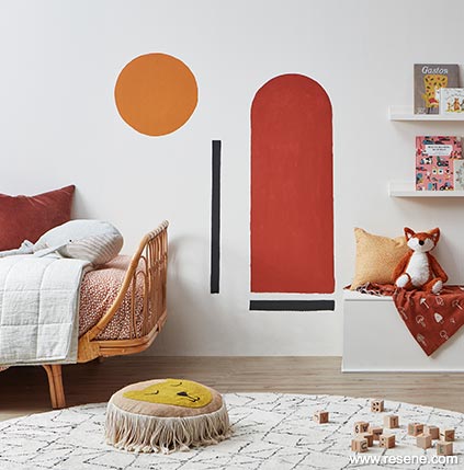 A painted archway in child's room