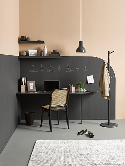 A clever home office in a corner