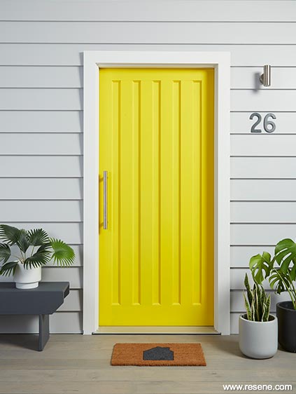 Stylish yellow front door