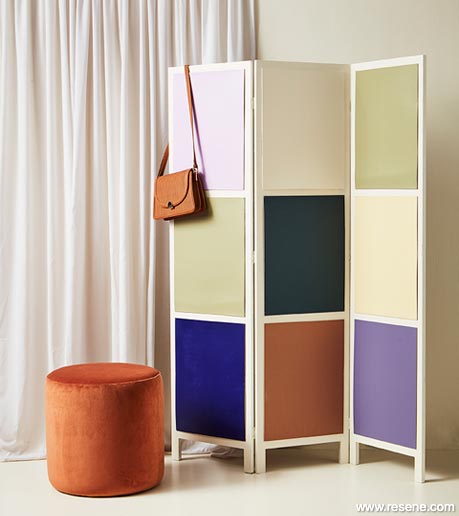 A colourful room divider/screen