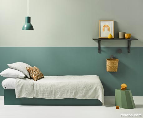 Using colour blocking to elongate a room