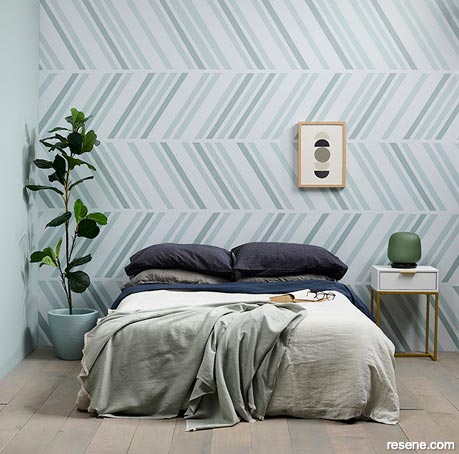 A patterned feature wall in timeless colours