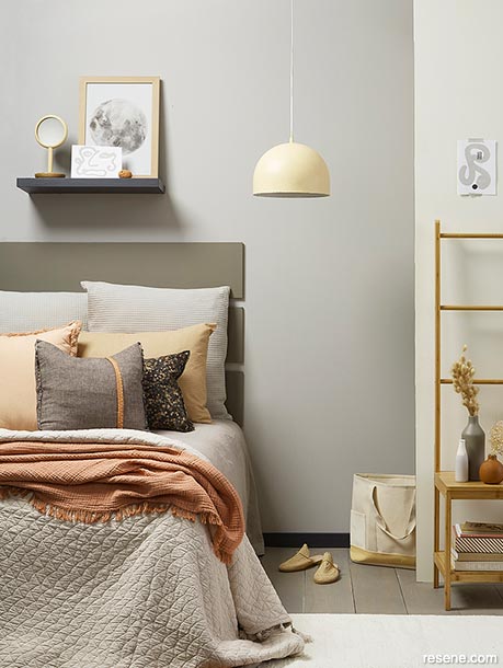 A soft greige bedroom