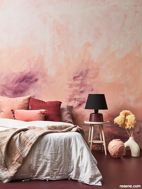 Brushstroke design in bedroom - abstract whimsy