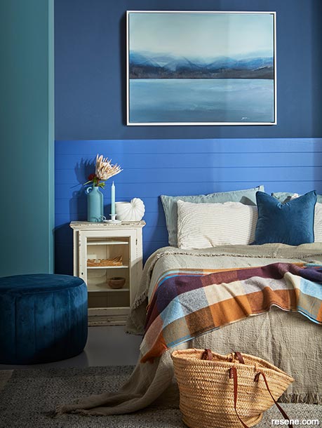 A coastal blue bedroom