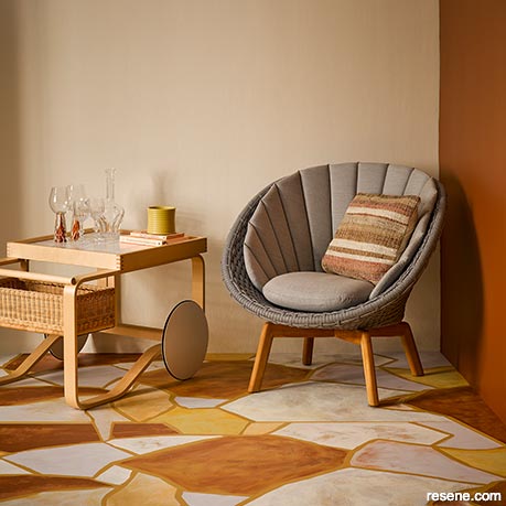 Lounge with organic shapes and curved furniture - sense of escape