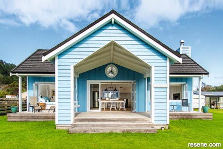 A sky blue home exterior in Resene French Pass