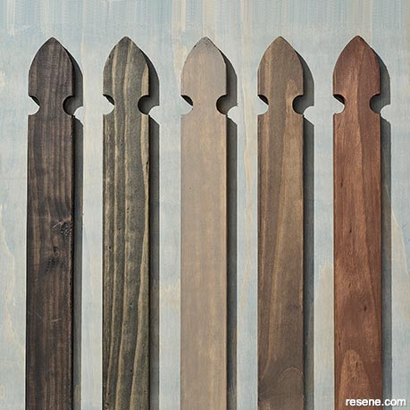 Choosing a fence colour - test on timber offcuts