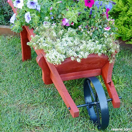 Rejuvenate an old wooden barrow with Resene wood stains