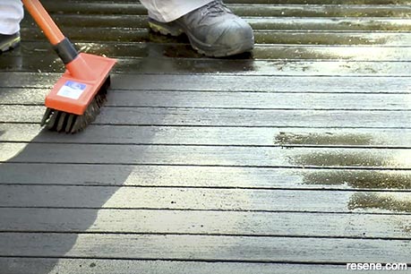 How to wash and stain a timber deck - step 2