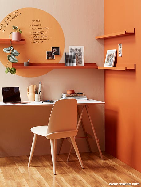 Write on wall - whiteboard and shelves
