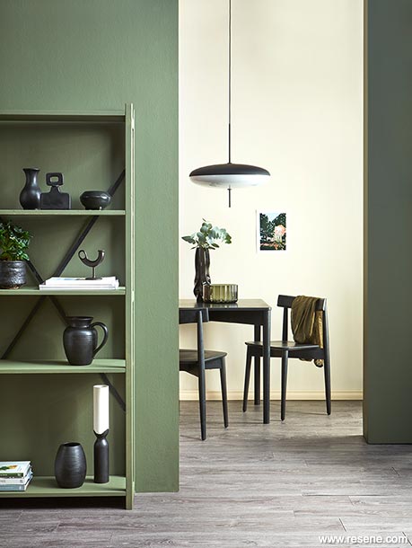 Transitional spaces - dining room and storage