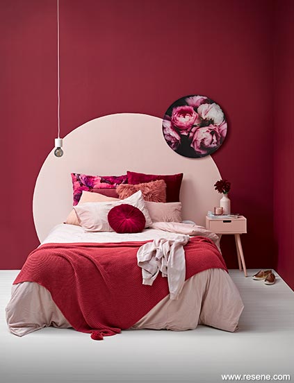Red themed bedroom