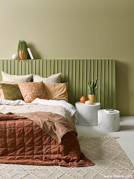 An earthy green bedroom 3