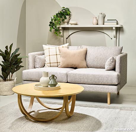 A lounge with layered neutrals