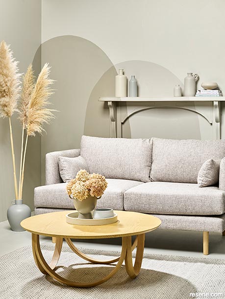 A neutral lounge with layers of different shades