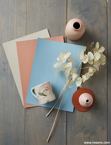 Mood board- terracotta and pale pinks.