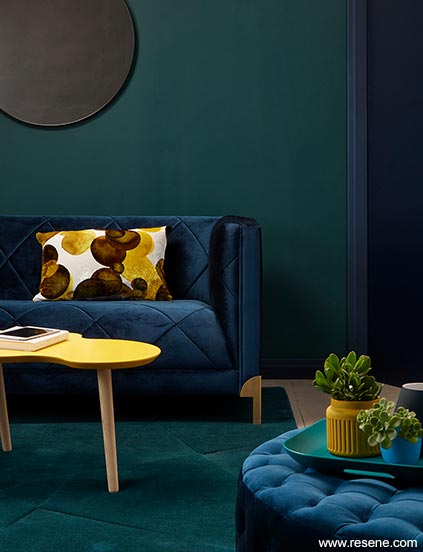 Blue and green lounge