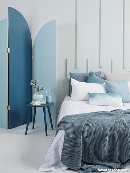 Bedroom project in shades of blue