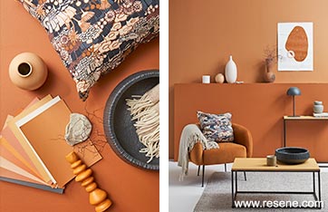Darker shades of terracotta for your living room