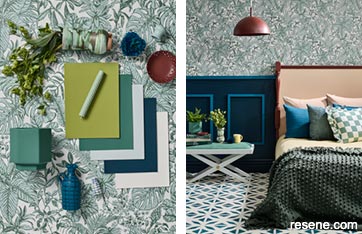 Maximalism with wallpaper and bold colours in your bedroom