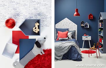 Childrens bedroom with repetition of shapes for design