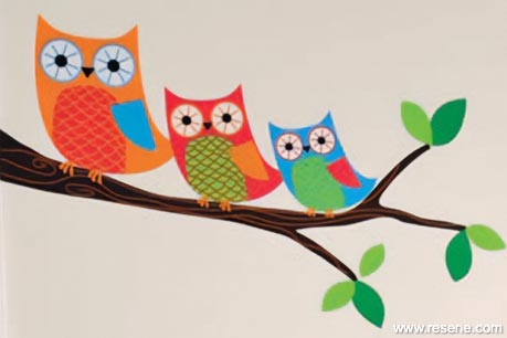 Painted owl decorations