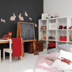 Black and white kid's bedroom