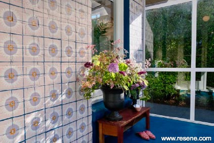 Stenciled tile home entry