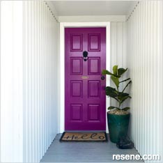 A purple door in Resene Belladonna