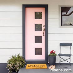 A pink door in Resene Gelato