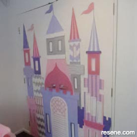 Princess castle mural - girls room