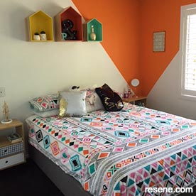Orange and white kids bedroom