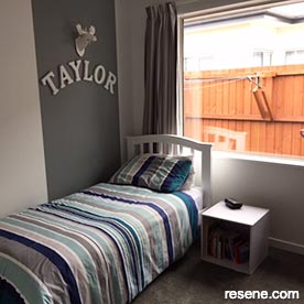 Grey and white kids room