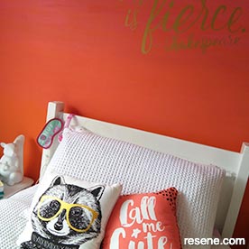 Bedroom - red feature wall
