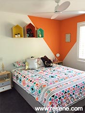 Orange and white kids bedroom
